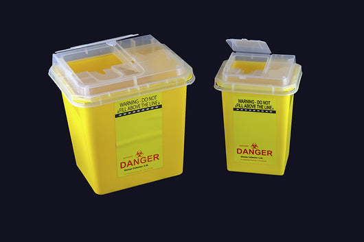 Sharps Container with Cover, Yellow, 3L